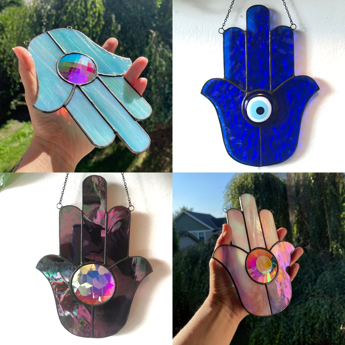 Hamsa, Hand of Fatima, shipping Judaica, Sun catcher, Stained glass, Meaningful gifts.