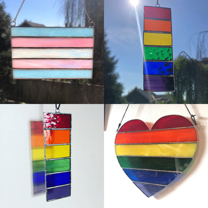 LGBTQIA2S+ Stained Glass Suncatchers