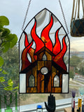 Burning Church Suncatcher - Dark