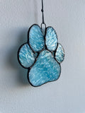 Paw Print Suncatcher - Iridescent Blue