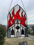 Burning Church Suncatcher - Light