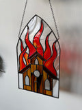 Burning Church Suncatcher - Dark