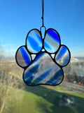 Paw Print Suncatcher - Blue/White/Clear
