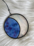Moon - Iridescent Blue & White Wispy