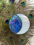 Moon - Iridescent Blue & White