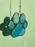 Paw Print Suncatcher - Iridescent Blue