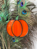 Pumpkin Suncatcher (Streaky Glass)