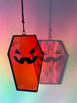 Mini Coffin Suncatcher - Jack-o'-Lantern