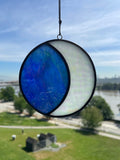 Moon - Iridescent Blue & White