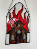 Burning Church Suncatcher - Dark