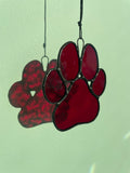 Paw Print Suncatcher - Red