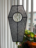 Stained Glass Coffin Suncatcher - Black Morisco