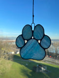 Paw Print Suncatcher - Iridescent Blue