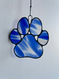 Paw Print Suncatcher - Blue/White/Clear