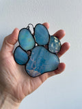 Paw Print Suncatcher - Iridescent Blue
