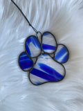 Paw Print Suncatcher - Blue/White/Clear