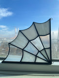 Mini Spider Web - White and Iridescent - Right Hand Corner