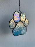 Paw Print Suncatcher - Iridescent Blue