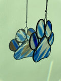 Paw Print Suncatcher - Blue/White/Clear