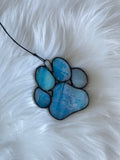 Paw Print Suncatcher - Iridescent Blue