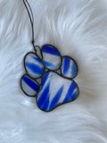 Paw Print Suncatcher - Blue/White/Clear