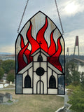 Burning Church Suncatcher - Light