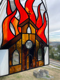 Burning Church Suncatcher - Dark