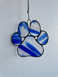 Paw Print Suncatcher - Blue/White/Clear