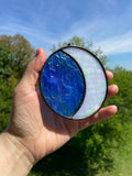Moon - Iridescent Blue & White
