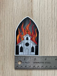 Burning Church Sticker - Light