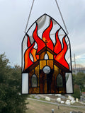 Burning Church Suncatcher - Dark