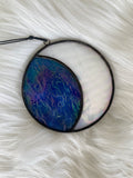 Moon - Iridescent Blue & White
