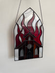 Burning Church Suncatcher - Dark