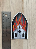 Burning Church Sticker - Light