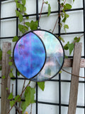 Moon - Iridescent Blue & White Wispy