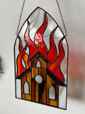 Burning Church Suncatcher - Dark