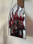 Burning Church Suncatcher - Dark