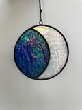 Moon - Iridescent Blue & White