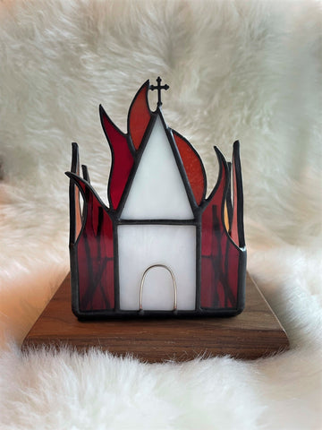 PRE-ORDER - Burning Church Tealight Holder