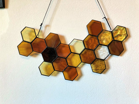 Stained Glass Honeycomb Suncatcher
