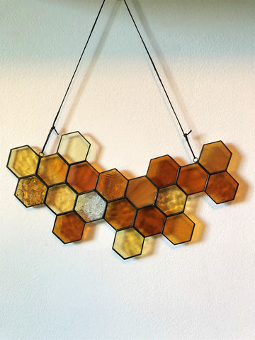 Stained Glass Honeycomb Suncatcher