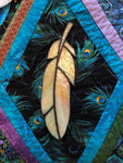 Stained Glass Feather Suncatcher - Canary Yellow - 8"