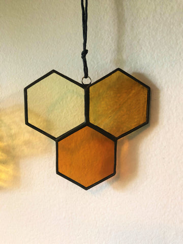 Miniature Honeycomb Suncatcher - Beekeeper Gift