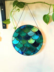 Stained Glass Mermaid Scales Suncatcher - Turquoise 2