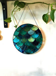 Stained Glass Mermaid Scales Suncatcher - Turquoise 2