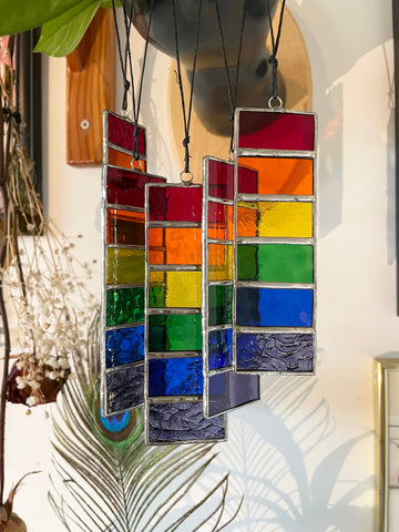 Stained Glass Pride Flag Suncatcher