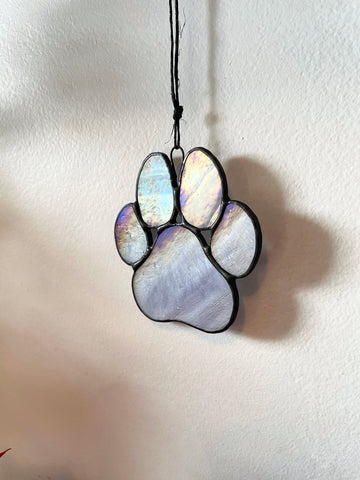 Paw Print Suncatcher - Iridescent Purple